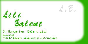 lili balent business card